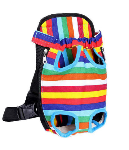 Sac a dos pour chien de promenade de couleur bleu multicolor. Image produit Boutiquechien