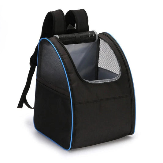 sac à dos pour chien de couleur noir et bleu pour porter son chien. Image produit Boutiquechien