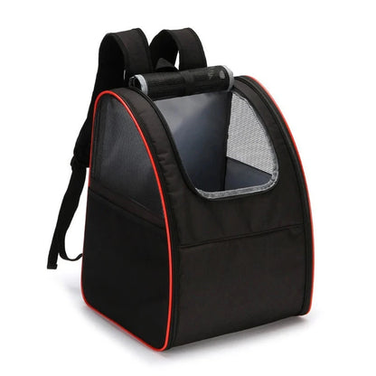 sac à dos pour chien de couleur noir et rouge  pour porter son chien. Image produit Boutiquechien