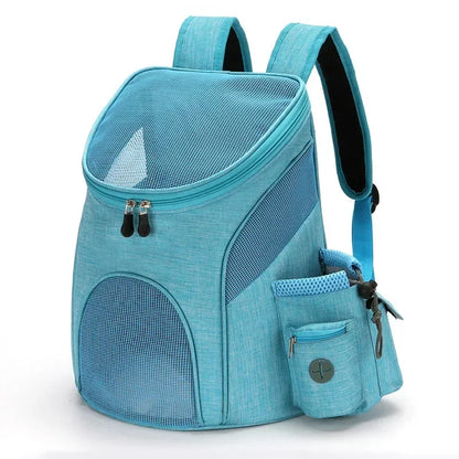 Sac de transport de couleur bleu avec tous les rangements pour transporter son chien facilement. Image produit Boutiquechien