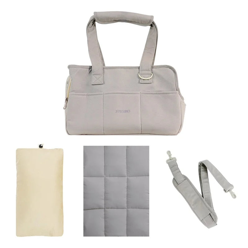sac pour chien de couleur gris avec coussin moelleux de boutiquechien