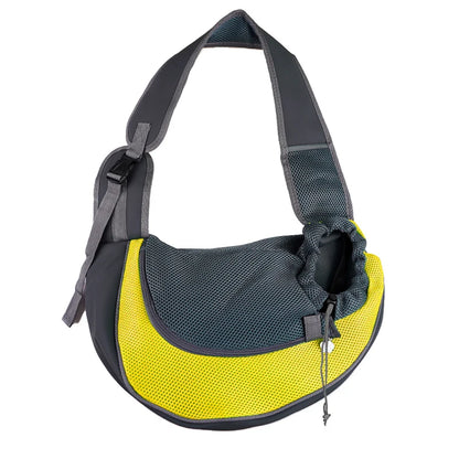 sacoche pour chien de couleur jaune pour transporter facilement son chien. Image produit Boutiquechien
