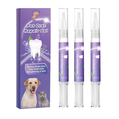 soins dentaire de couleur blanc et violet pour soins des dents des chiens. Image produit Boutiquechien