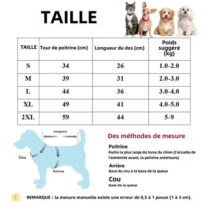 dimension total de l'imperméable pour chien de couleur vert de boutiquechien
