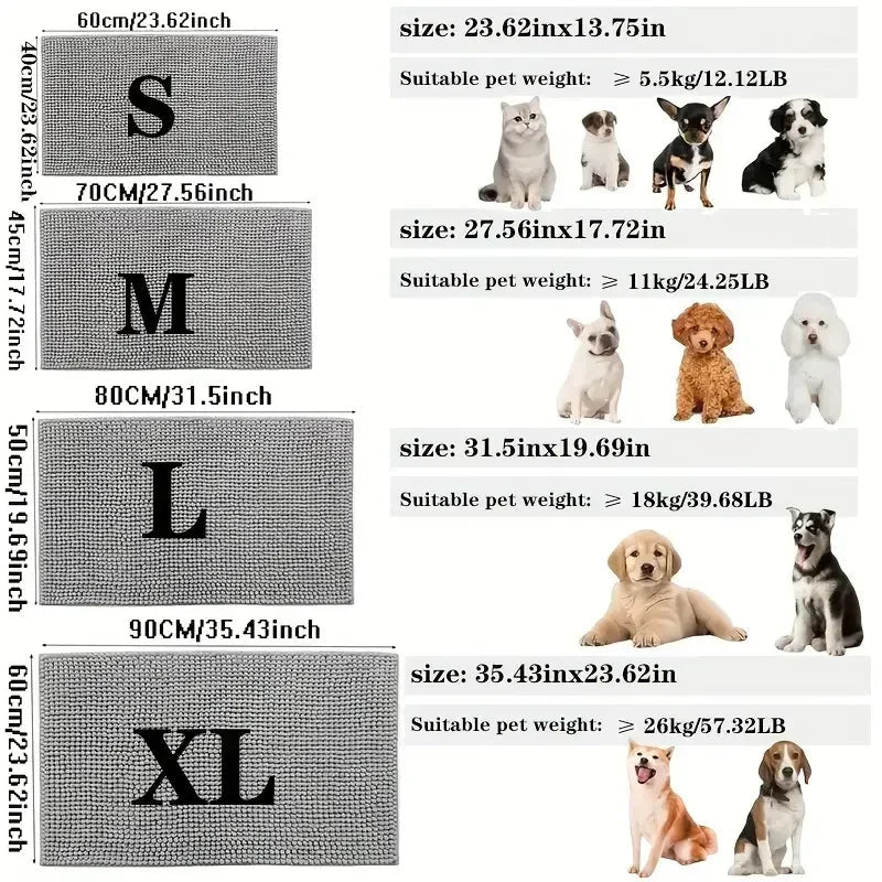 Tapis absorbant pour pattes de chien dimensions