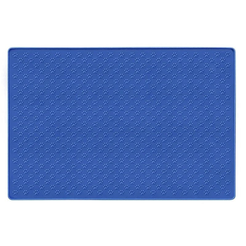 Tapis antiderapant gamelle chien de couleur bleu foncé 