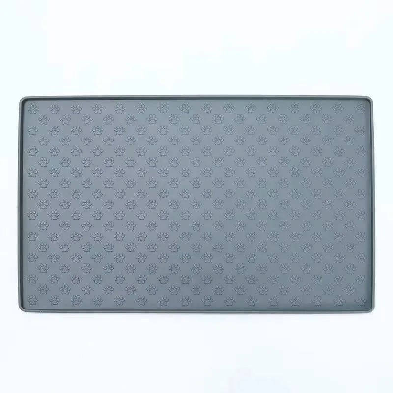 Tapis antiderapant gamelle chien de couleur gris