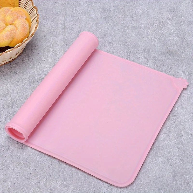 Tapis chien gamelle avec rebord de couleur rose