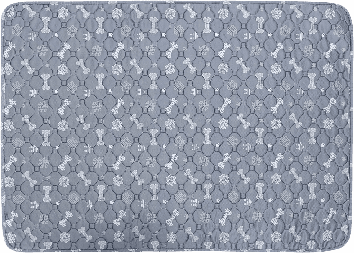 tapis chien bleu claire avec des chiens souffrant d'incontinence. Le tapis bleu est parfait pour les chien qui ont des problèmes de vessis. Image produit Boutiquechien
