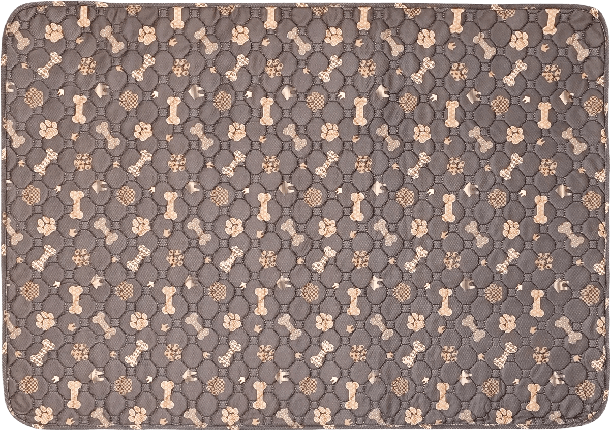tapis chien beige avec des chiens souffrant d'incontinence. Le tapis bleu est parfait pour les chien qui ont des problèmes de vessis. Image produit Boutiquechien
