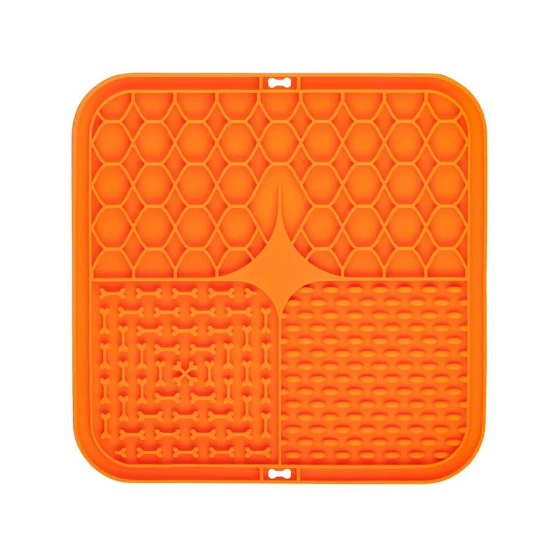 tapis pour chien anti glouton de couleur orange. Image produit Boutiquechien