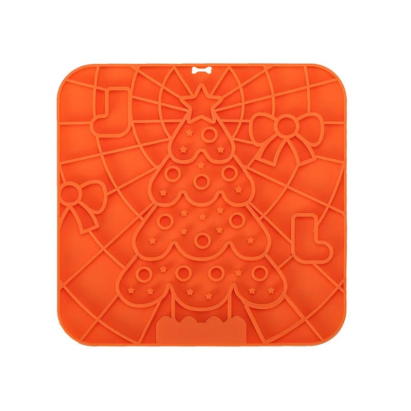 tapis pour chien anti glouton de couleur rouge de noel. Image produit Boutiquechien