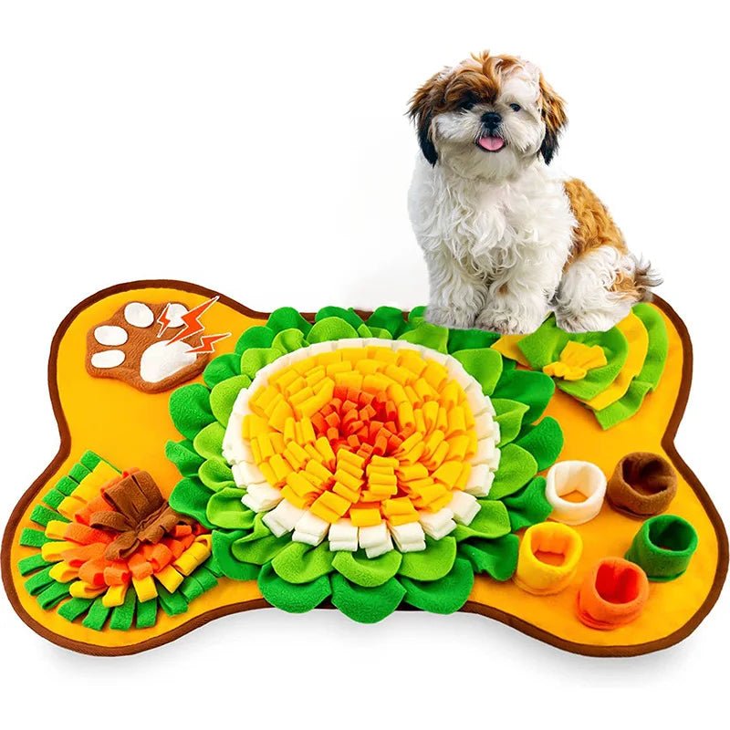 Tapis de recherche chien os jaune 
