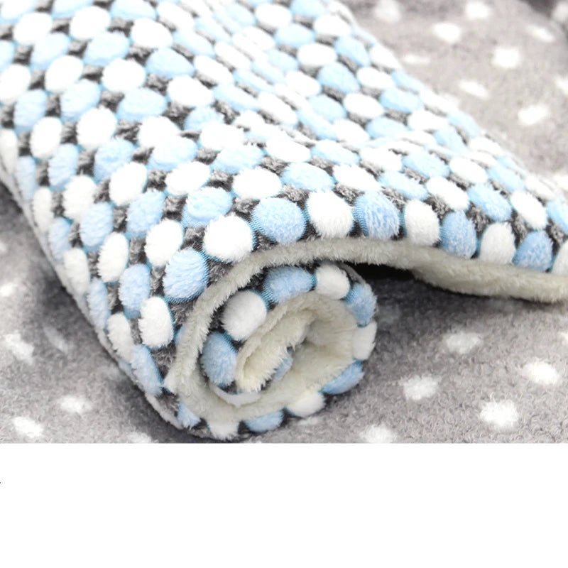 Tapis de sol chien gris avec des pois blanc et blanc 