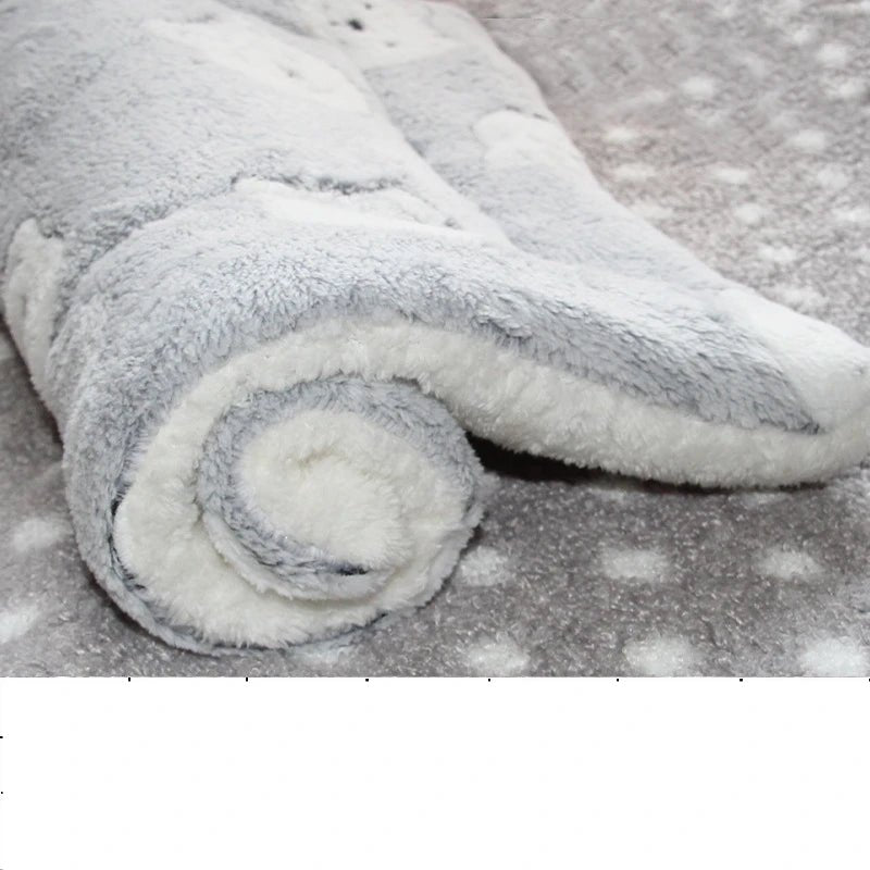 Tapis de sol chien blanc et gris claire 