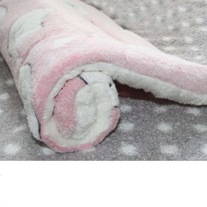Tapis de sol chien rose et blanc