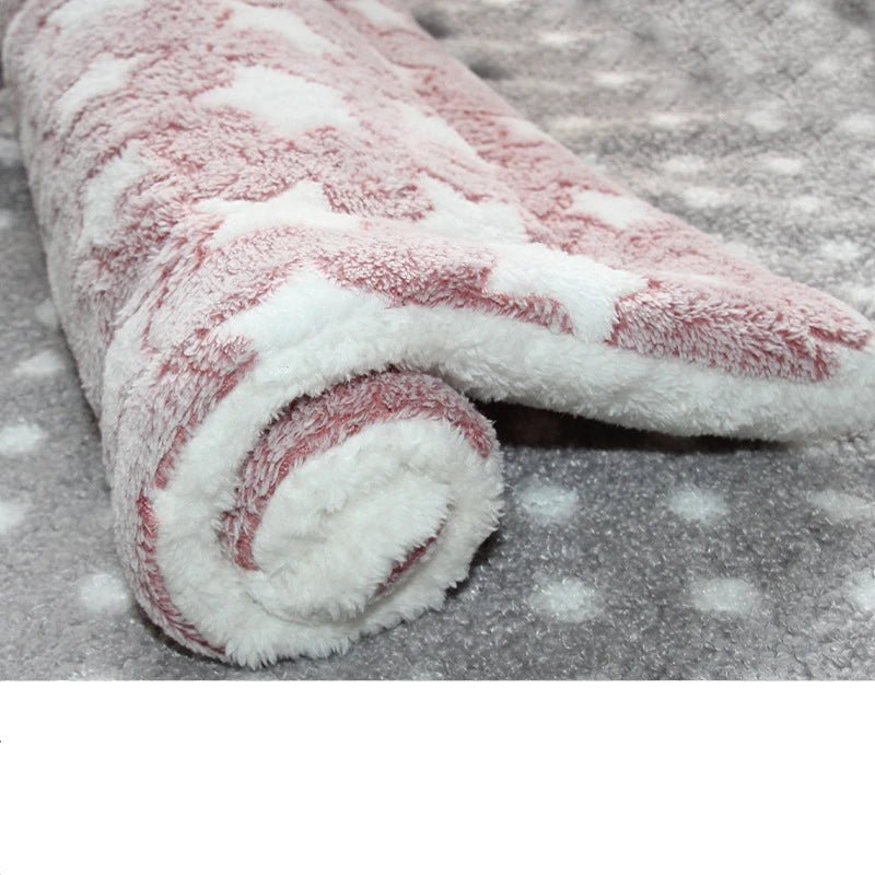 Tapis de sol chien etoile blanc et rose 