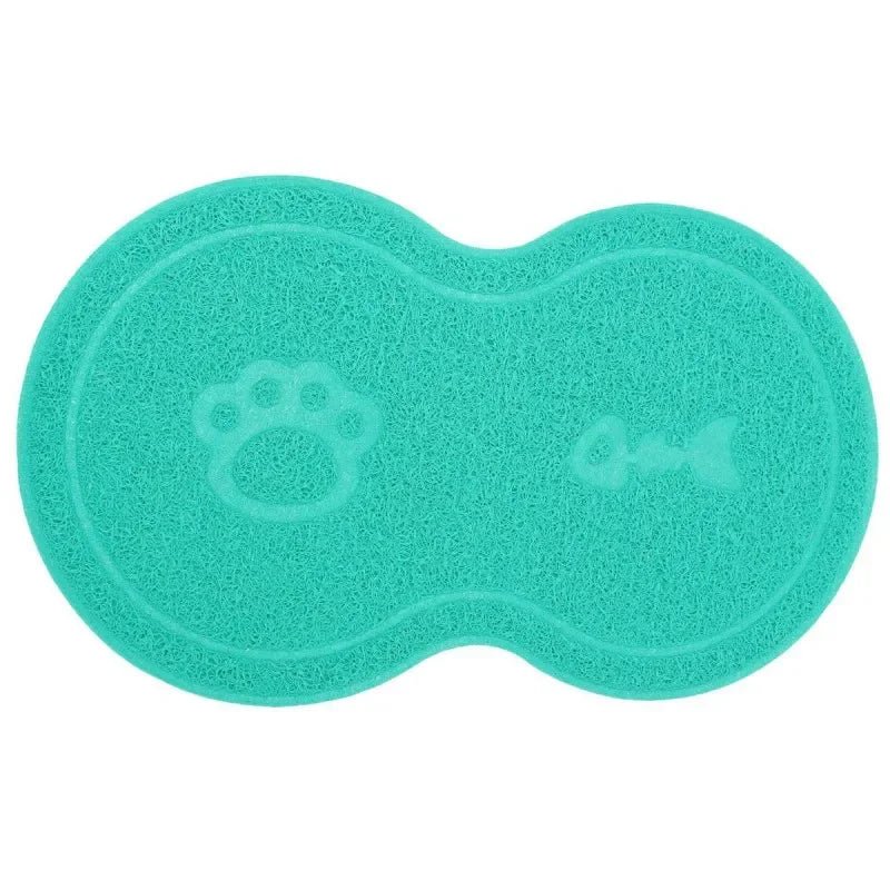 Tapis de sol gamelle chien de couleur turquoise