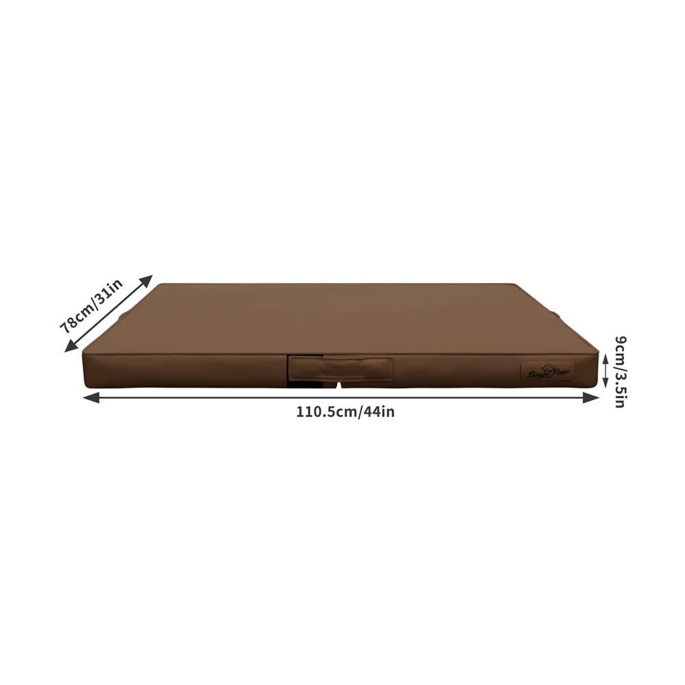 Tapis chien de couleur brun avec une taille de 110.5cm pour la taille XL. Le tapis est parfait pour le confort de tous les chiens. Image produit Boutiquechien
