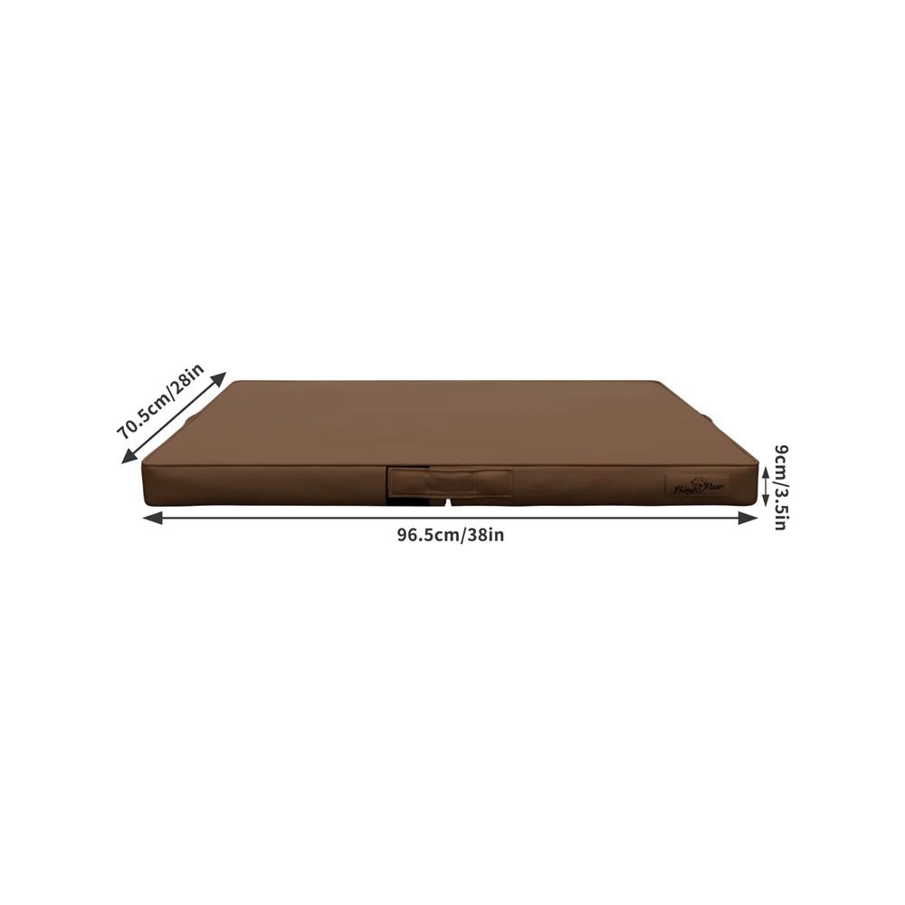 Tapis chien de couleur brun avec une taille de 96.5cm pour la taille L. Le tapis est parfait pour le confort de tous les chiens. Image produit Boutiquechien