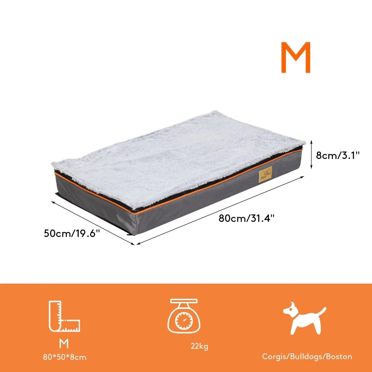 Tapis chien de tailles M de dimensions 80cm de long pour moyen chien. Image produit Boutiquechien