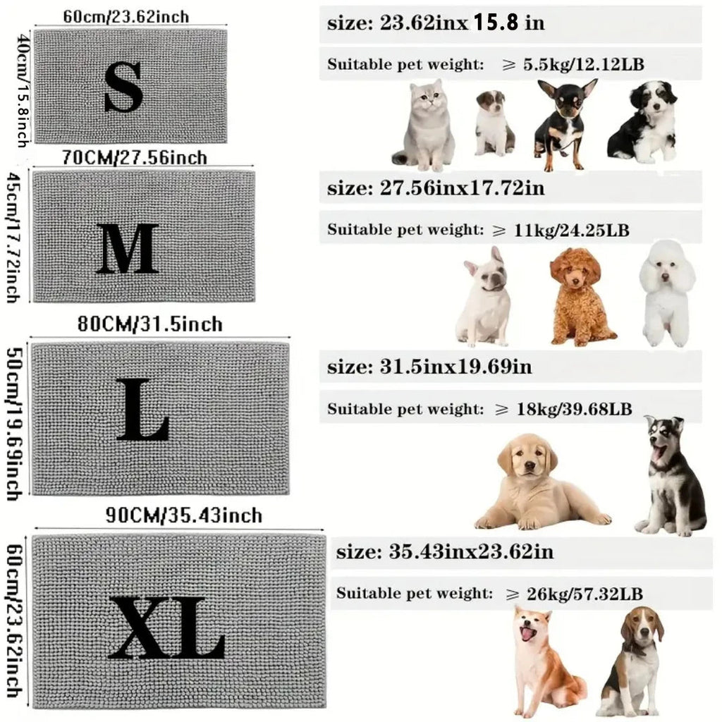 Tapis patte chien dimensions