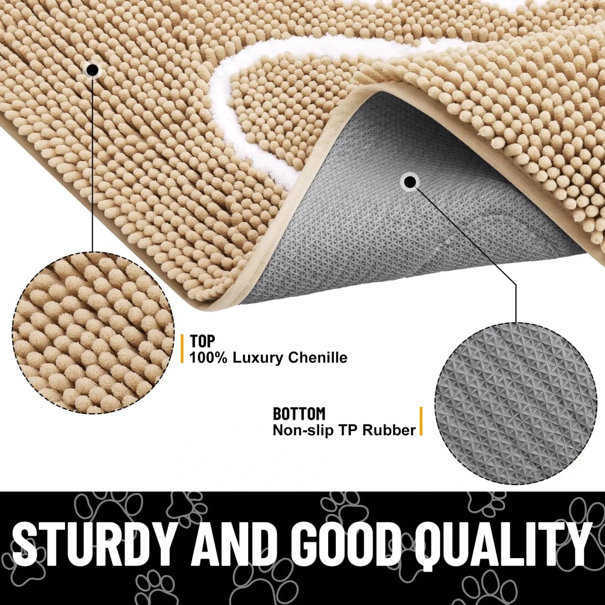 Tapis super absorbant pattes chien matière