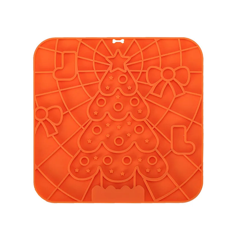 tapis pour chien anti glouton de couleur rouge de noel. Image produit Boutiquechien
