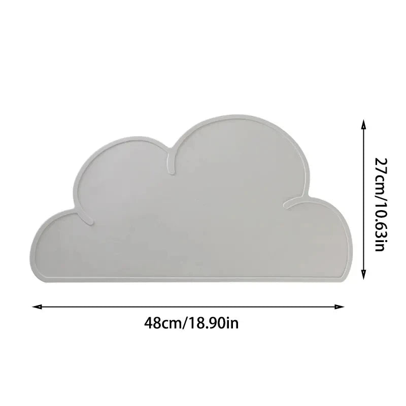 tapis gamelle en forme de nuage de couleur gris avec toutes les tailles