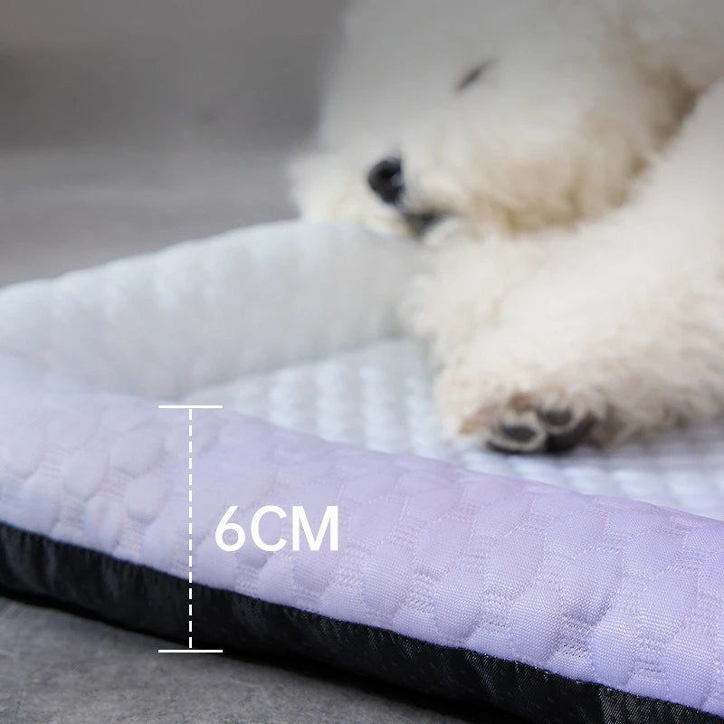 tapis pour chien de couleur violet blanc de tailles 6cm rafraîchissant doux et moelleux. Image produit Boutiquechien