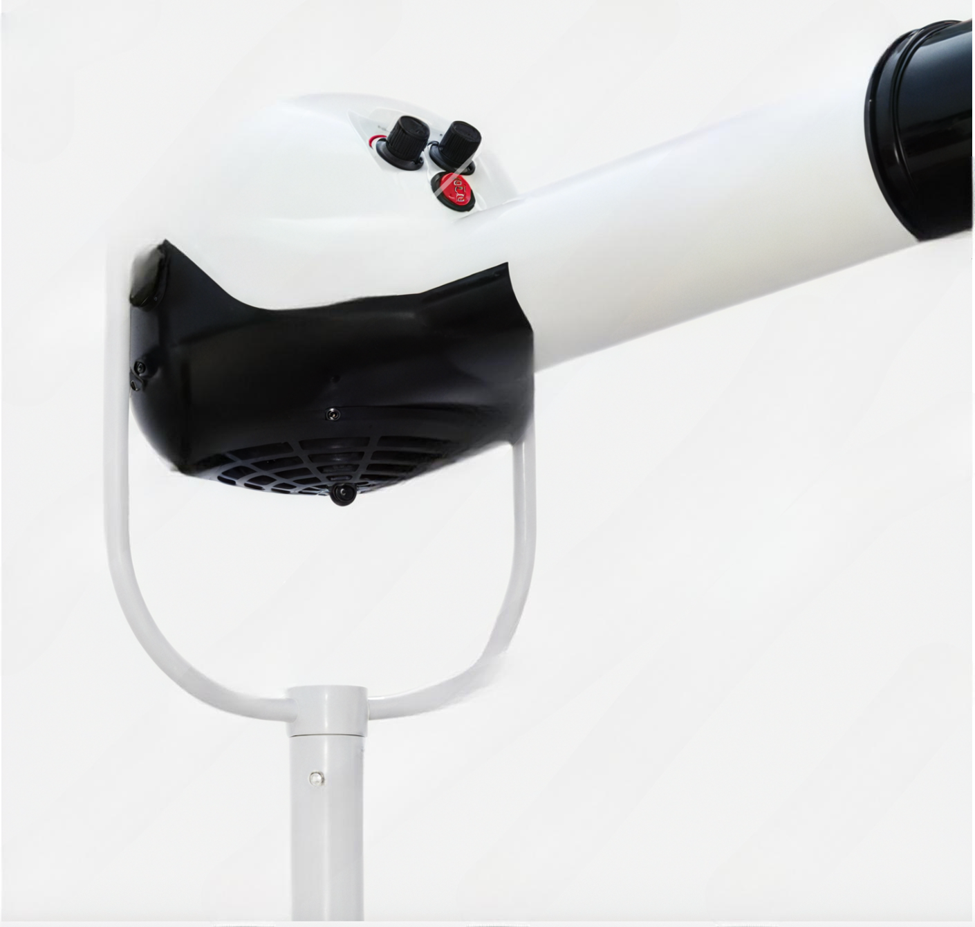 tête du pulseur professionnel pour pour chien de couleurs noir et blanc. Fonctionnement avec des boutons noirs et un rouge. Image produit Boutiquechien