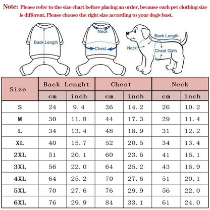 toutes les tailles et mensuration de l'imper pour grand chien de boutiquechien