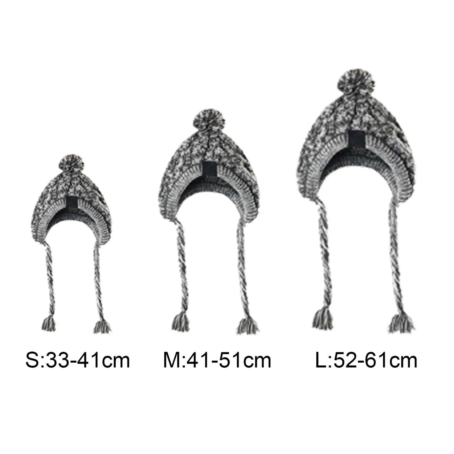 Toutes les dimensions en Cm du bonnet pour chien de couleur gris. Image produit Boutiquechien