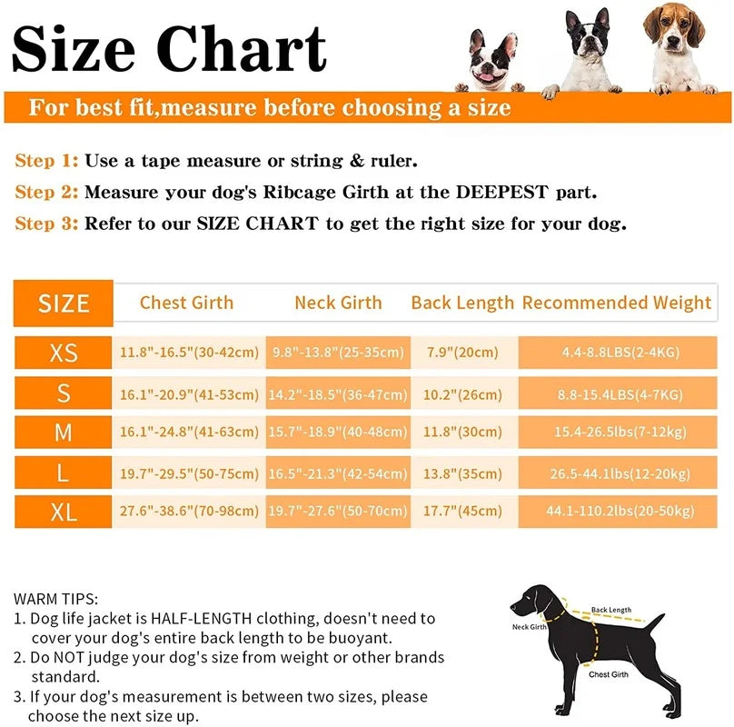 Toutes les dimensions dans un tableau en mettant toutes les tailles dans un tableau. Image produit Boutiquechien
