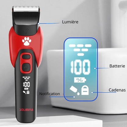 utilisation de l'écran de la tondeuse pour chien. Image produit Boutiquechien